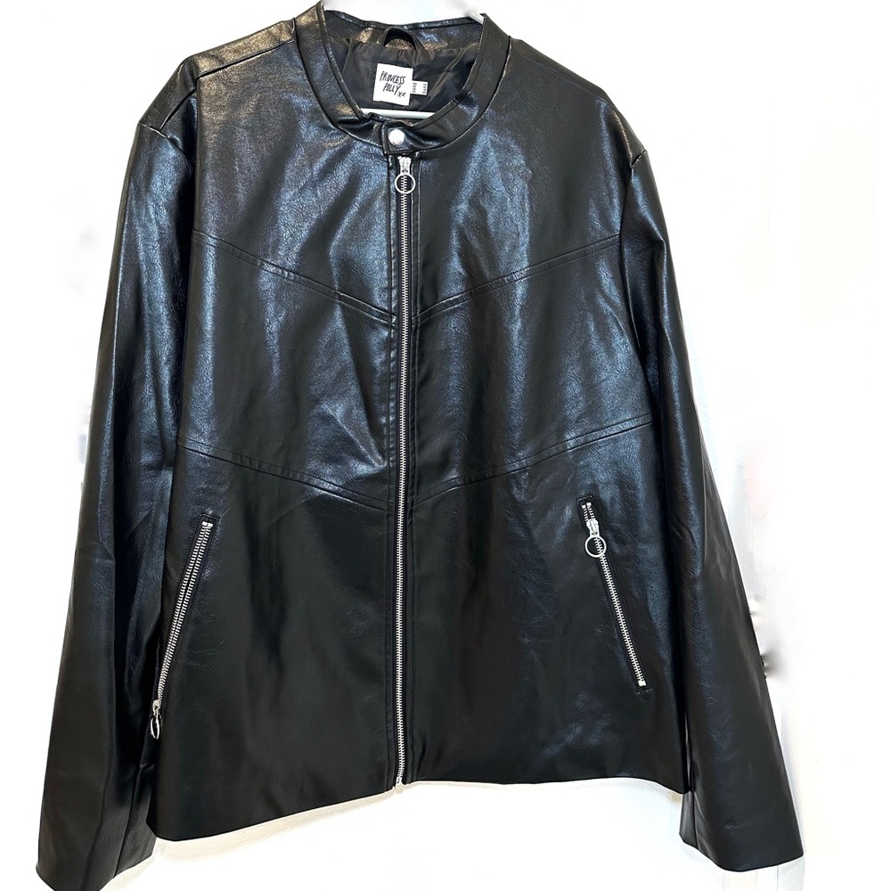 Black Faux Leather Princess Polly Jacket